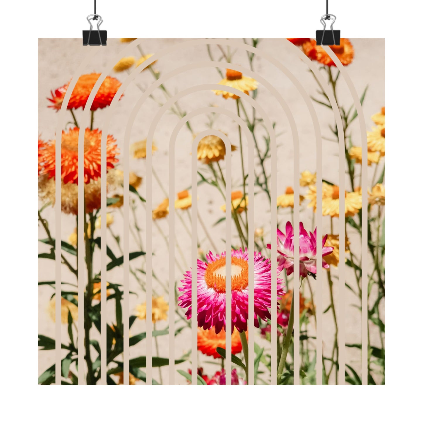 Floral Rainbow Wall Art Poster